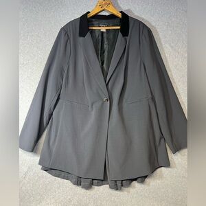 Venus Blazer Womens 22 Tuxedo Jacket NWOT Grey Equestrian Black